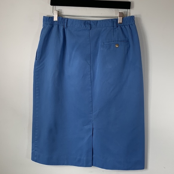 Talbots Vintage Women’s Plus Size 16 Cotton Blend Side Stretch Blue Pencil Skirt - Picture 7 of 15